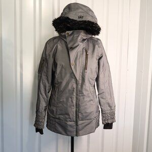 Obermeyer Womens Eden Insulated Ski Snowboard Coat Size 6 Gray Black Apres